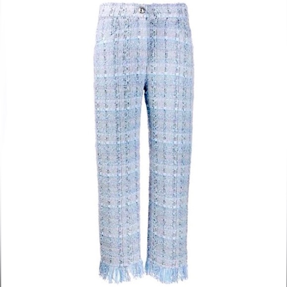 Balmain Tweed Cropped Fringe Pants - Picture 2 of 9